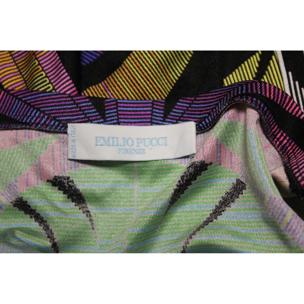 Emilio Pucci Firenze Silk Tunic Blouse Top Signature Geometric Print Italy Made - Picture 2 of 13